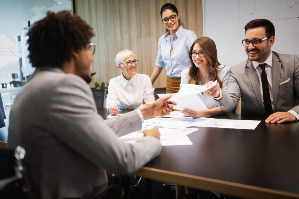 Business people work conference and meeting in modern office